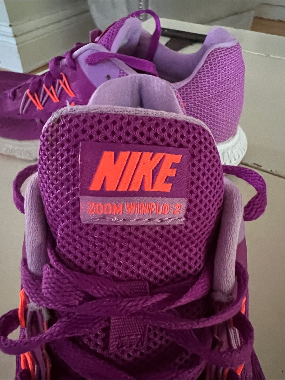 Nike Women's Purple Running Sneakers with Orange Accents - Picture 5 of 5